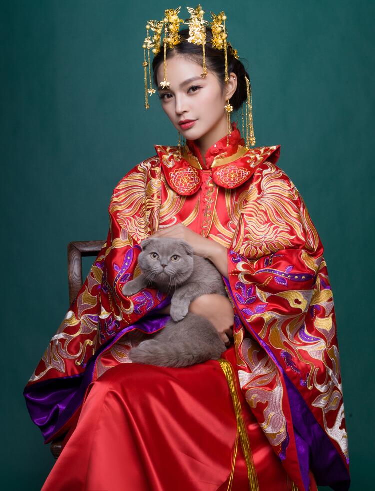 中式复古龙凤褂喜服中式礼服图片
