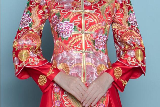 中国风刺绣旗袍嫁衣中式礼服