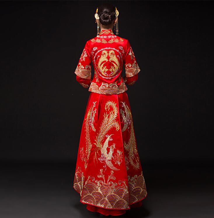 中国风刺绣龙凤褂新娘中式礼服