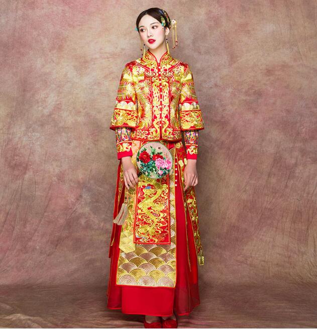 中式新娘服中国风嫁衣中式礼服图片