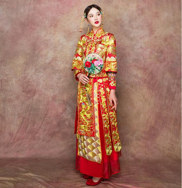 中式新娘服中国风嫁衣中式礼服图片