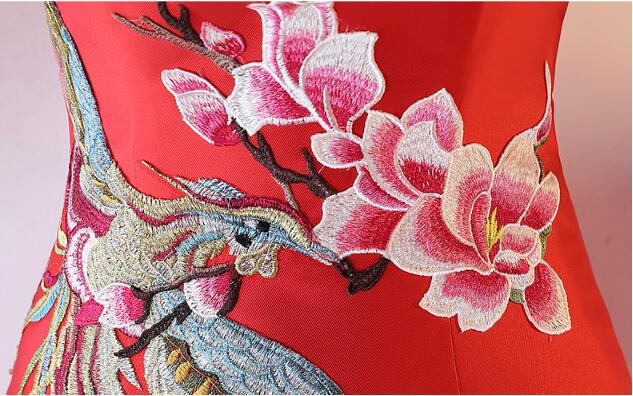 中国风刺绣绑带中式婚礼礼服