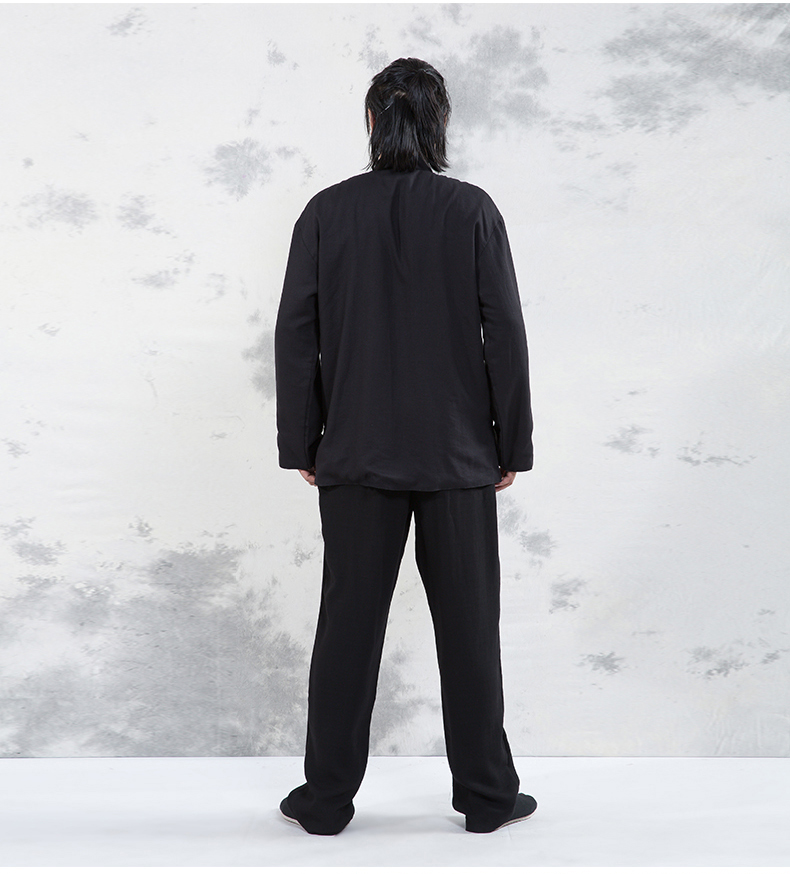 晨练服套装中国风太极服春两面穿中山装