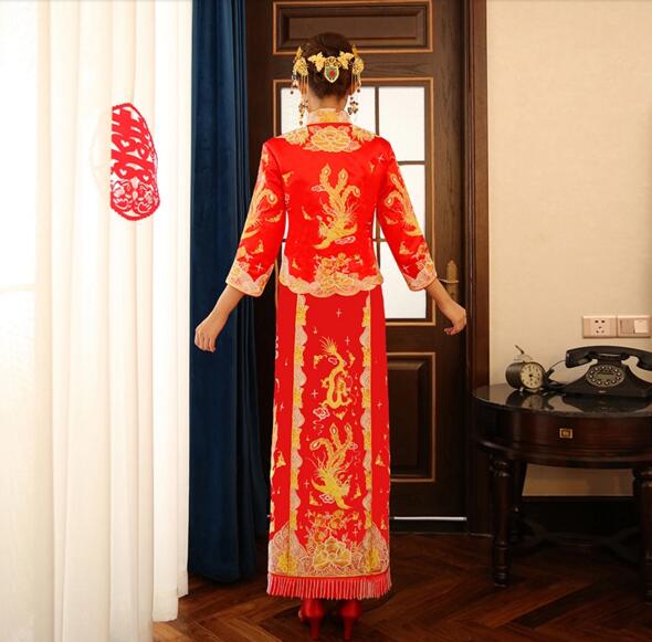 中式嫁衣龙凤褂裙新娘礼服