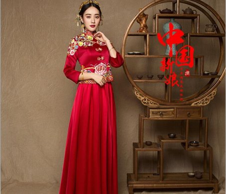 中式礼服新娘龙凤褂,敬酒服旗袍古装