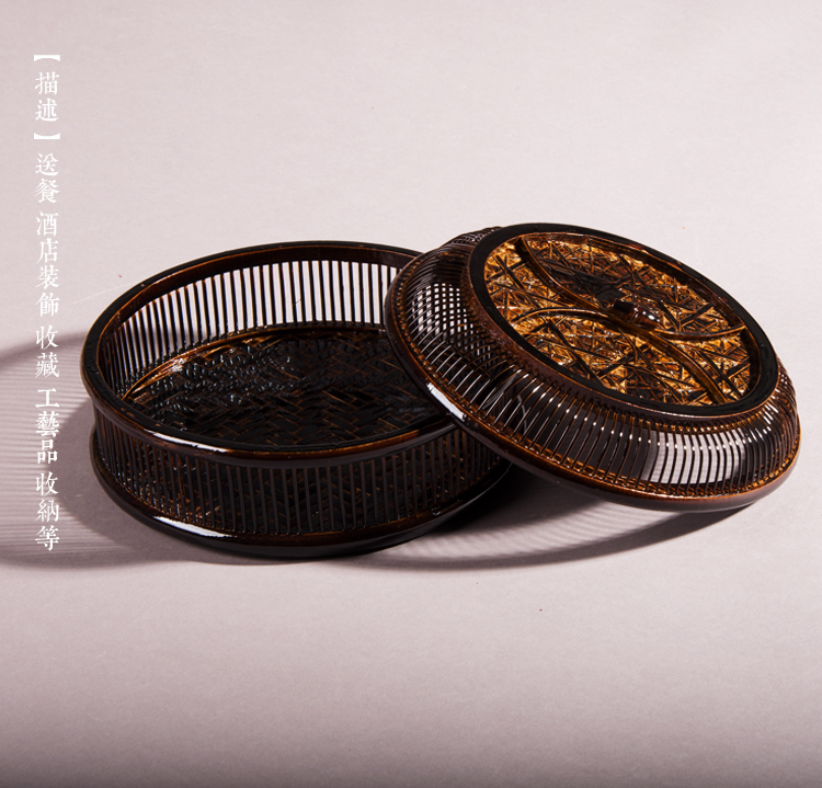 复古中国风手提篮子，精致手工竹编餐篮