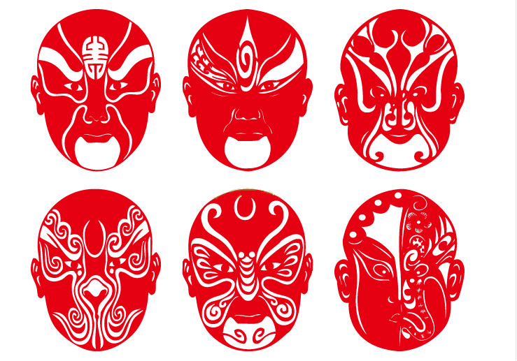 民俗古典剪纸：当京剧脸谱文化与剪纸艺术结合