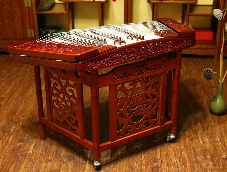 花梨木雕扬琴，时尚古典中国风民族乐器