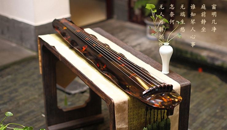 解花语蕉叶古琴，时尚古典中国风民族乐器