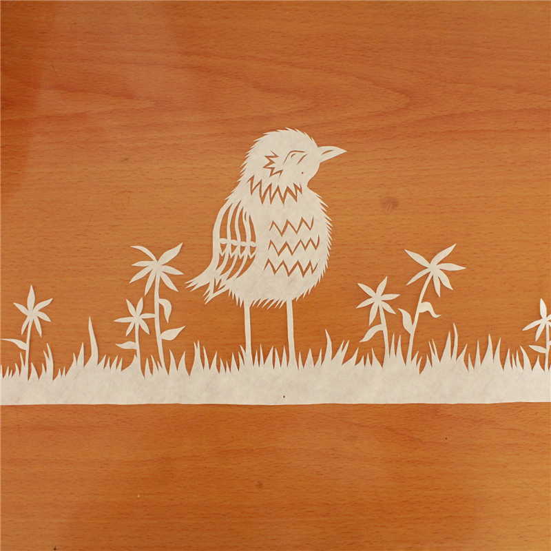 五款创意小鸟系列剪纸艺术作品