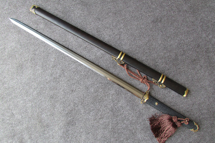 唐剑霜明烧刃长刀一体长剑，唐手工兵器刀剑