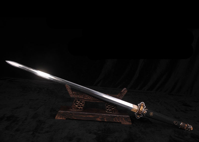 精美鎏金银唐剑之王，冷兵器羽毛纹宝剑