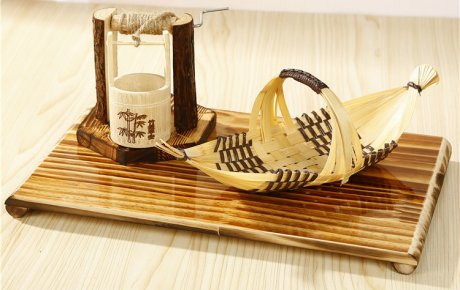 小船造型竹编艺术工艺品