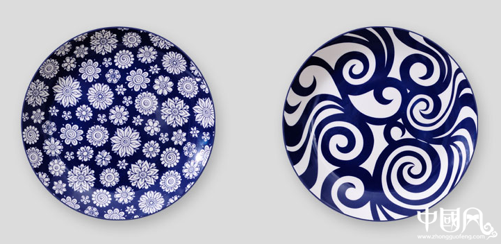 新古典中式青花陶瓷装饰挂件图片