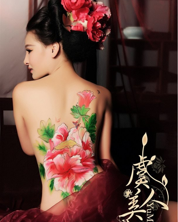 人体彩绘艺术，中国风彩绘