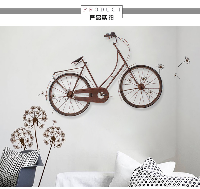 工业风铁艺自行车模型复古壁挂墙面装饰