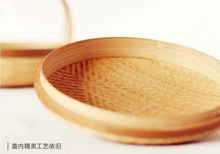 竹编制品中国风茶点收纳箪篮