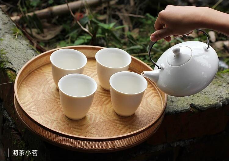 中国风家用竹编茶点收纳托盘