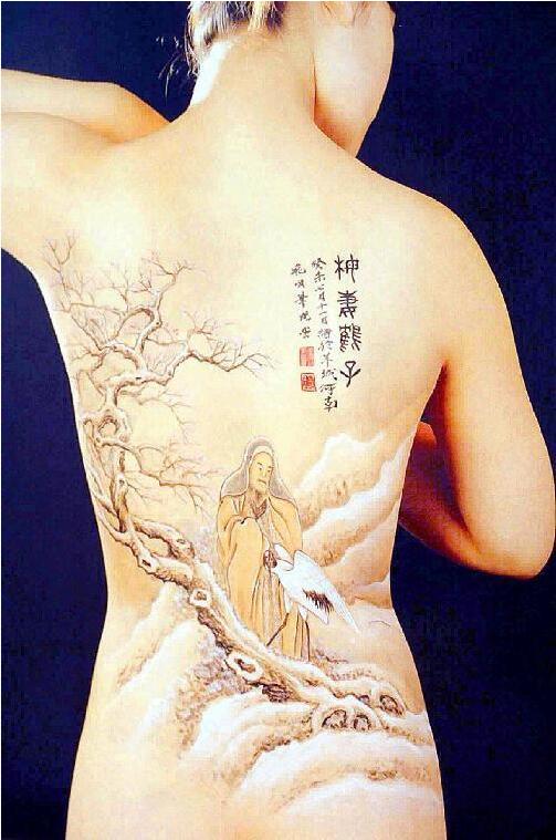 中国风人体彩绘 彩绘图片
