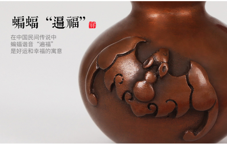 紫铜葫芦摆件，文玩葫芦把件工艺品