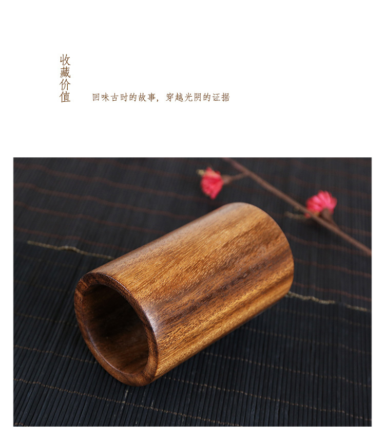 天然黄心楠木手工艺品笔筒