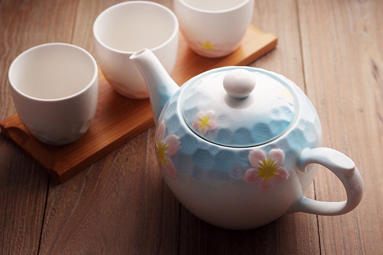 日式小清新樱花陶瓷茶具泡茶壶套装