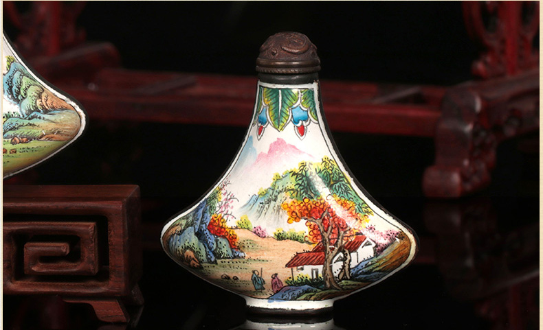 中国风传统手工艺铜胎珐琅彩鼻烟壶