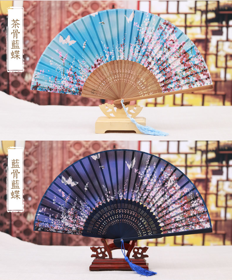 中国风复古丝绸折叠扇
