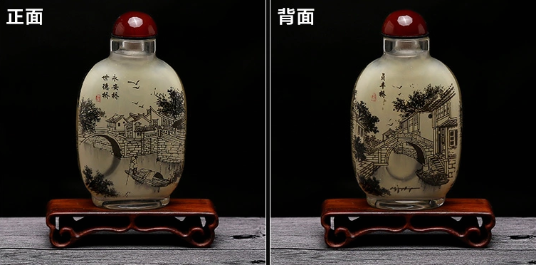 中国风民间传统手绘内画图鼻烟壶
