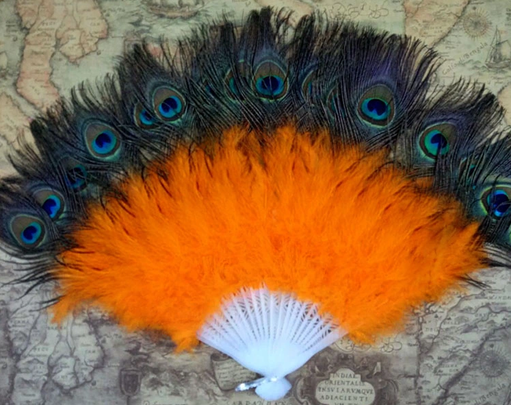 新古典孔雀羽毛折扇