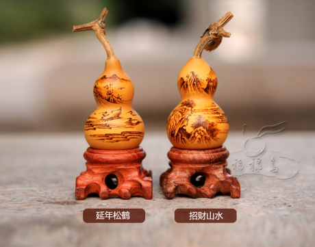 中国风古典山水手工烙画葫芦工艺品