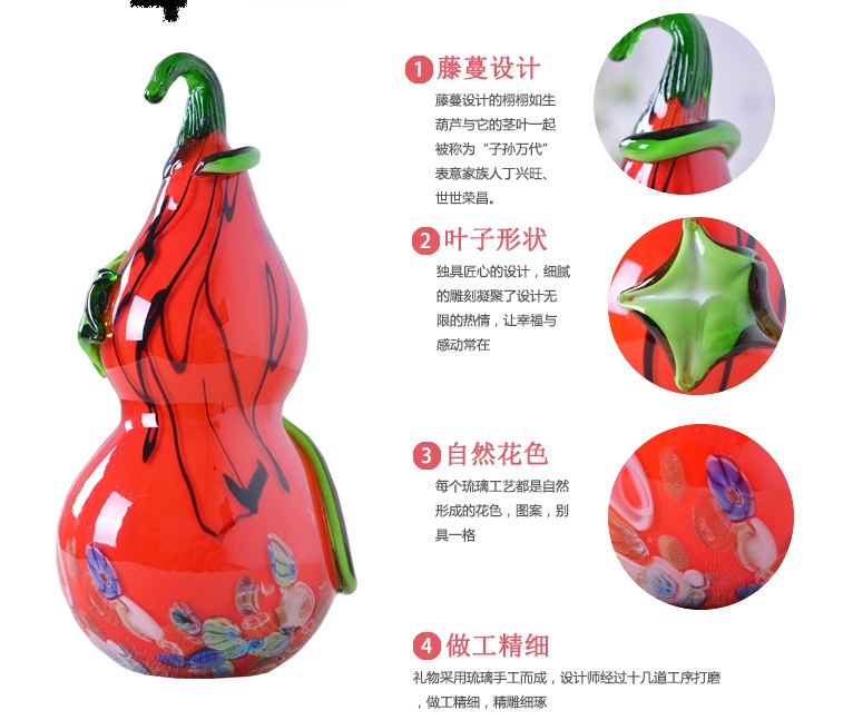 绚丽多彩古典琉璃葫芦工艺品