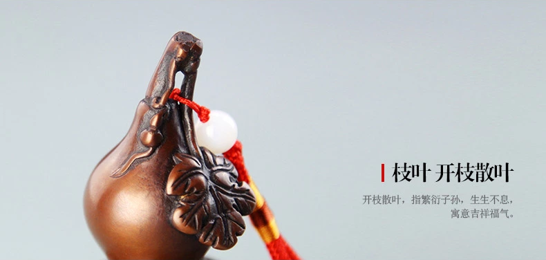 精致风水吉祥物文玩紫铜葫芦工艺品