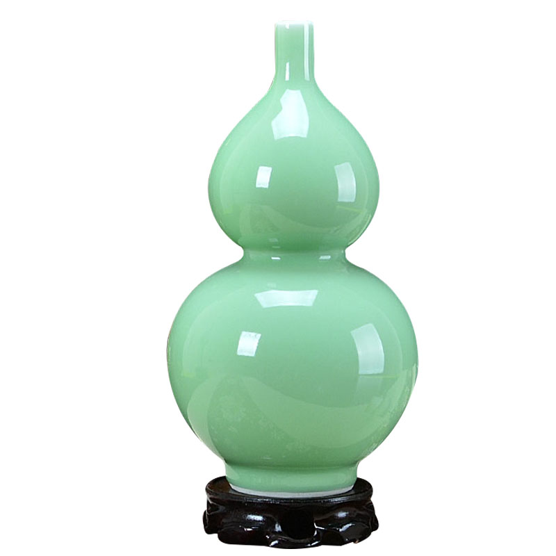 景德镇陶瓷花瓶纯手工豆青釉宝葫芦