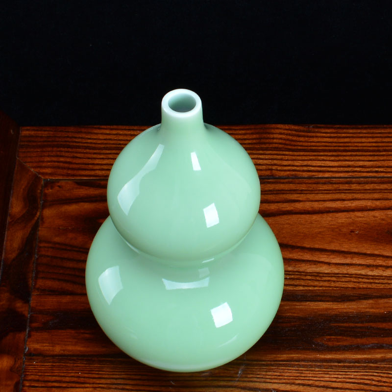 景德镇陶瓷花瓶纯手工豆青釉宝葫芦