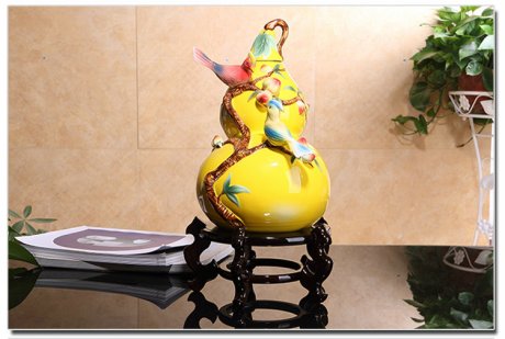 中式摆件陶瓷葫芦工艺品