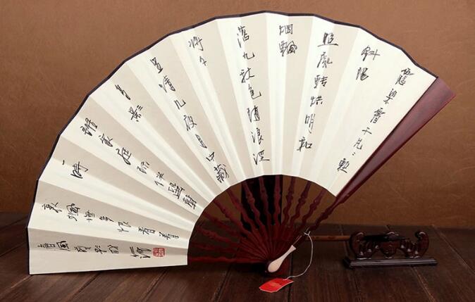 中国风红木手绘折扇图片