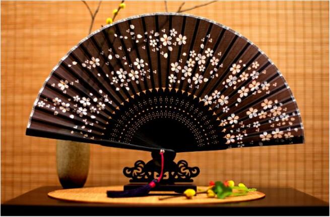中国风真丝丝绸工艺折扇