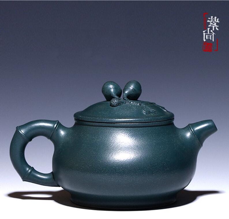 中式古风墨绿泥紫砂壶茶壶
