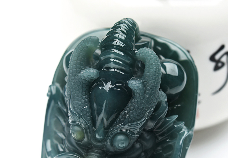 果敢翡翠,蓝水翡翠龙牌玉器