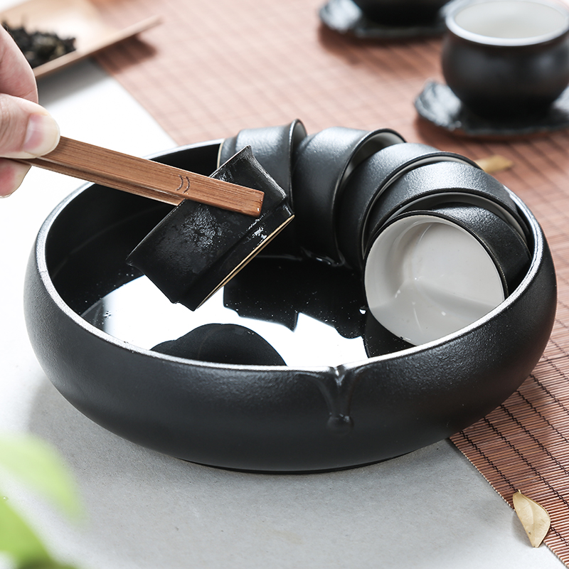日式黑陶水盂