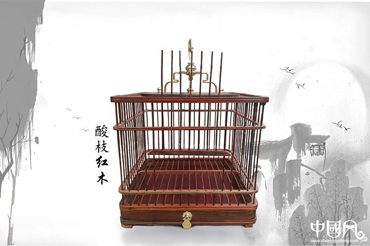 中国风红木鸟笼子