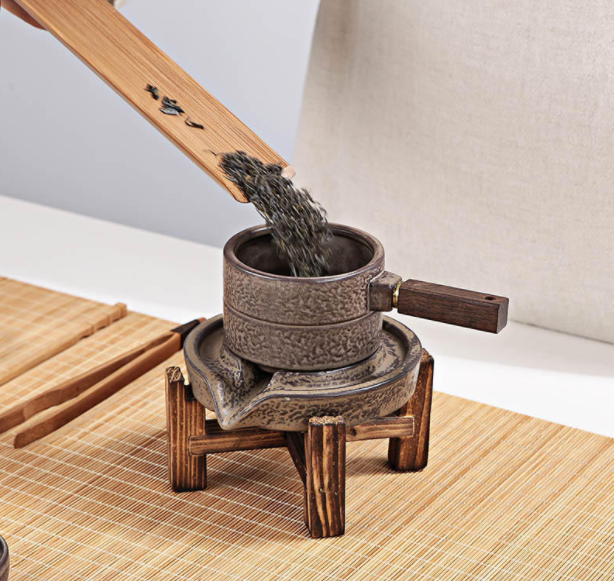 创新浮雕福字茶具，复古石磨茶具