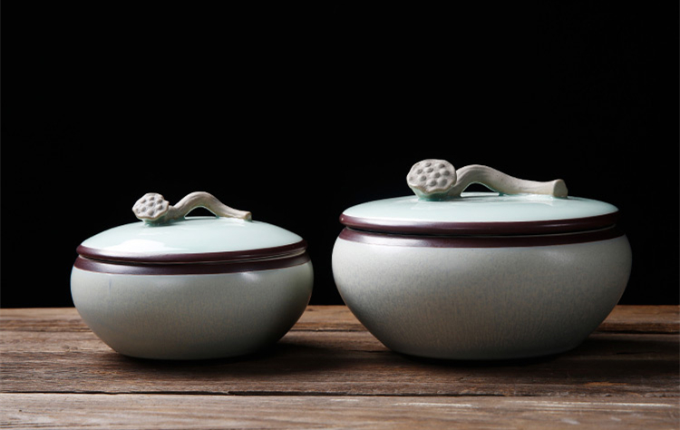 中式古典陶瓷礼盒茶叶罐，普洱醒茶叶包装密封