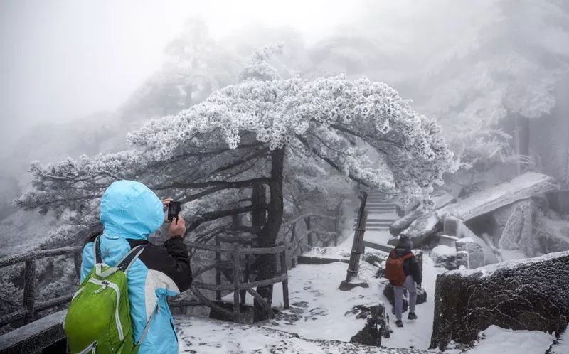 雪后黄山风景宛如人间仙境，舞一曲雪中霓裳羽