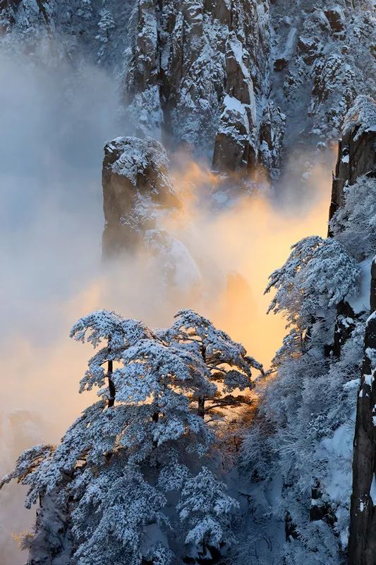 雪后黄山风景宛如人间仙境，舞一曲雪中霓裳羽