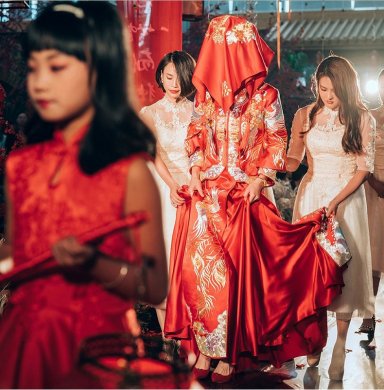 最美中国风中式礼服新娘,中式婚礼图片