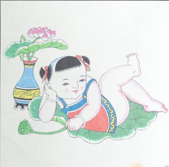 十款民间工艺年画，古风手绘童趣中国年画