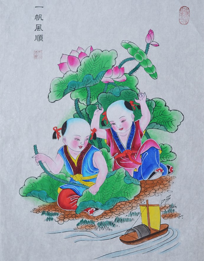 10款唯美生动年画娃娃，古风手绘中国年画
