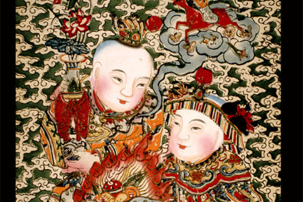 中国风传统精美色彩艳丽的年画